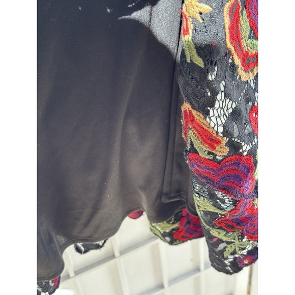 ANTHROPOLOGIE Eva Franco Poppy Dress Black Lace Floral Embroidery Sz 12 $198 - Picture 8 of 9